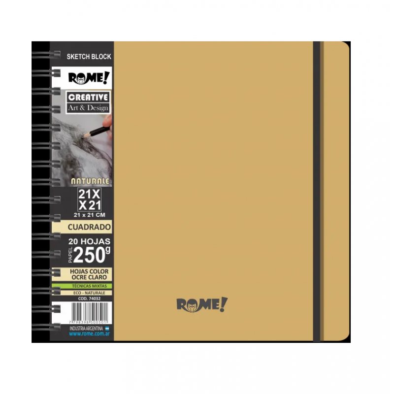 CUADERNO ROME 74032 21X21CM PAISAJE X20HJS 250GRS LISO NATURALE