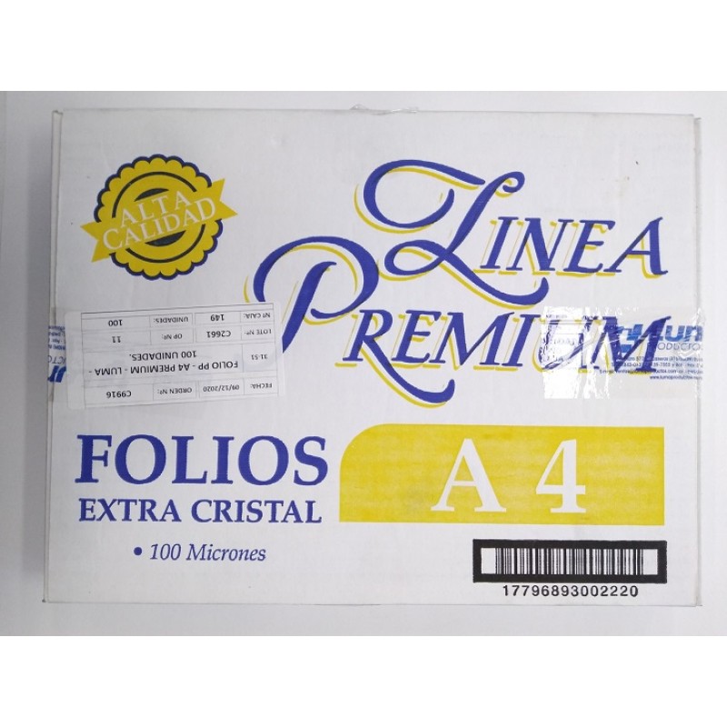 Folios Luma A4 Premium x 100 